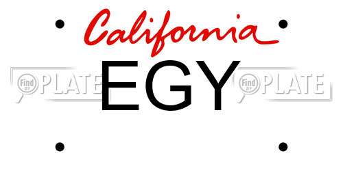 EGY California License Plate