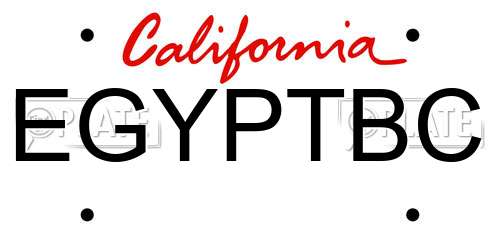 EGYPTBC California License Plate