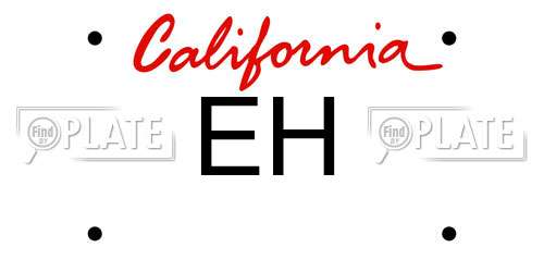 EH California License Plate