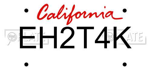EH2T4K California License Plate
