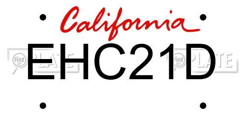 EHC21D California License Plate