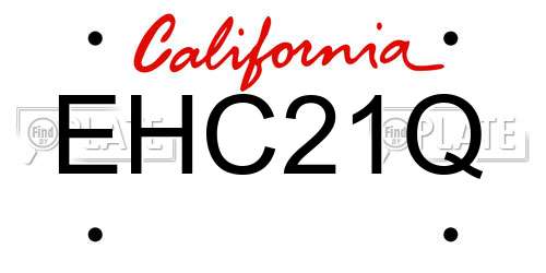 EHC21Q California License Plate