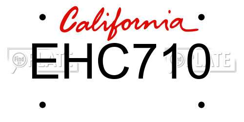 EHC710 California License Plate