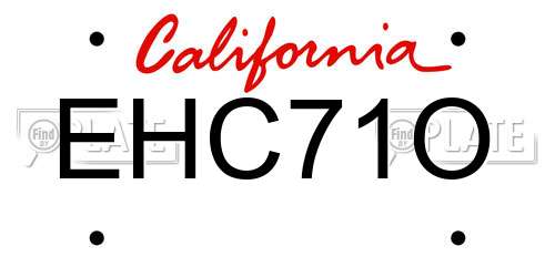 EHC71O California License Plate