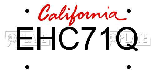 EHC71Q California License Plate