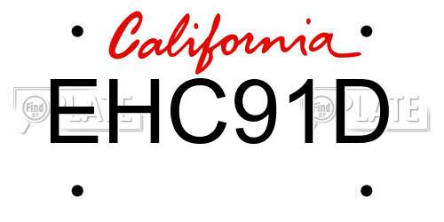 EHC91D California License Plate