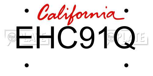 EHC91Q California License Plate