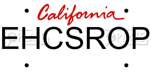 EHCSROP California License Plate