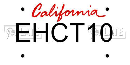 EHCT10 California License Plate