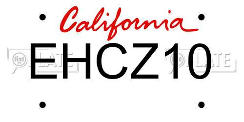 EHCZ10 California License Plate