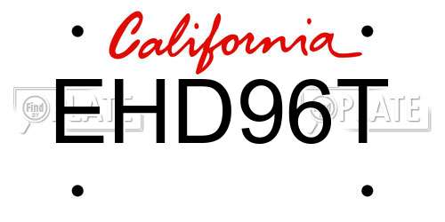 EHD96T California License Plate