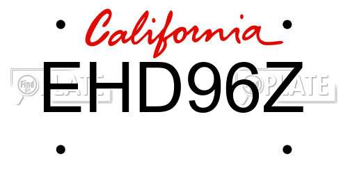 EHD96Z California License Plate
