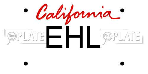 EHL California License Plate