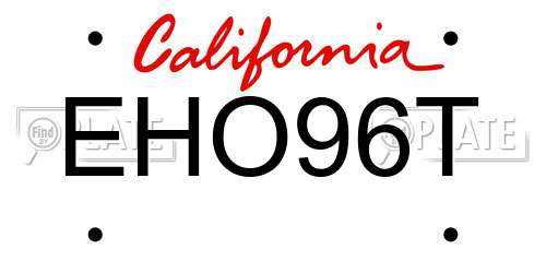 EHO96T California License Plate