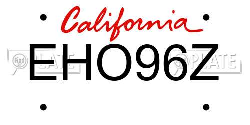 EHO96Z California License Plate