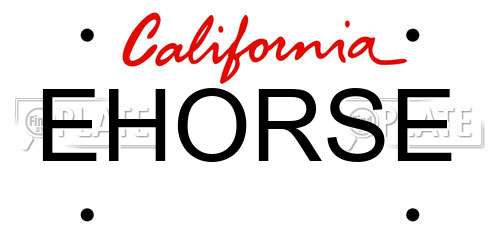 EHORSE California License Plate