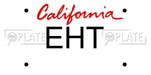 EHT California License Plate
