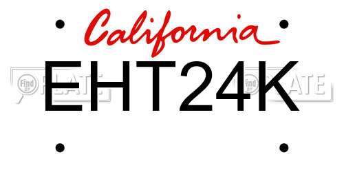 EHT24K California License Plate