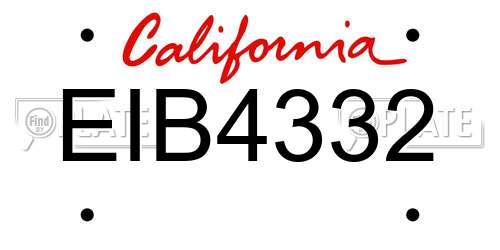 EIB4332 California License Plate