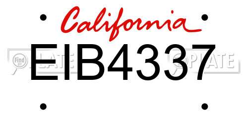 EIB4337 California License Plate