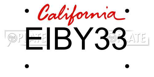 EIBY33 California License Plate