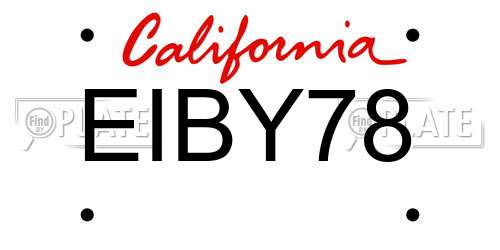EIBY78 California License Plate