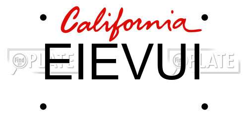 EIEVUI California License Plate