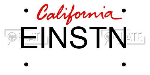 EINSTN California License Plate