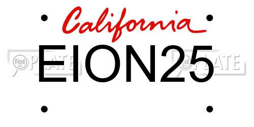 EION25 California License Plate