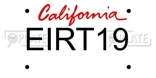 EIRT19 California License Plate