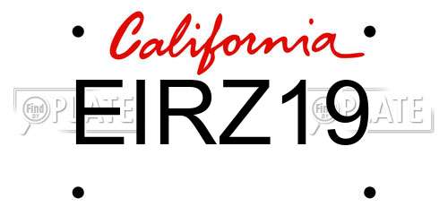 EIRZ19 California License Plate