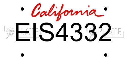EIS4332 California License Plate