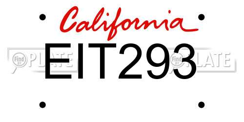 EIT293 California License Plate