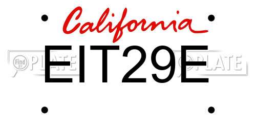 EIT29E California License Plate