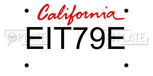 EIT79E California License Plate