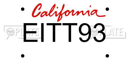 EITT93 California License Plate