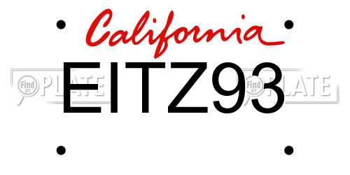 EITZ93 California License Plate