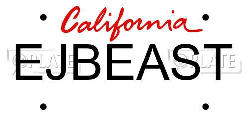 EJBEAST California License Plate
