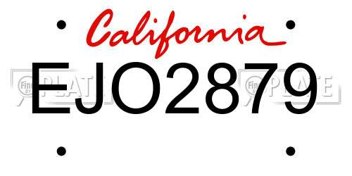 EJO2879 California License Plate