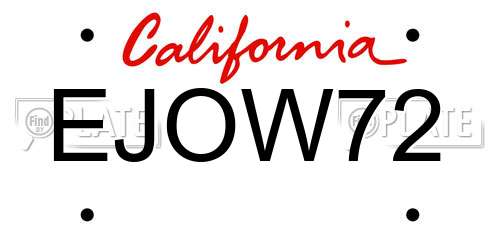EJOW72 California License Plate