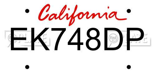 EK748DP California License Plate
