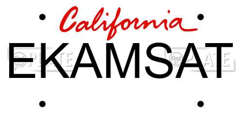 EKAMSAT California License Plate