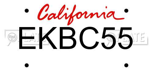 EKBC55 California License Plate