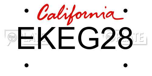 EKEG28 California License Plate
