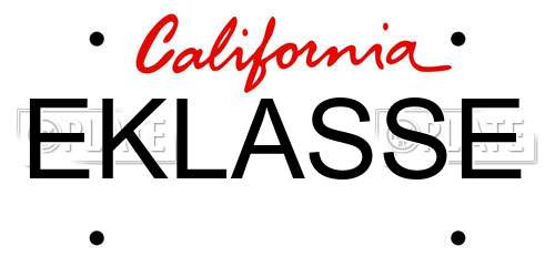 EKLASSE California License Plate