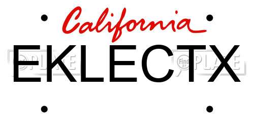 EKLECTX California License Plate