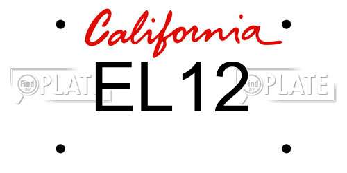 EL12 California License Plate