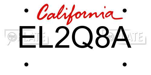 EL2Q8A California License Plate
