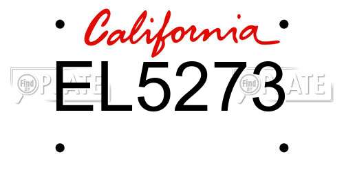 EL5273 California License Plate