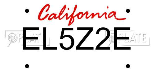 EL5Z2E California License Plate